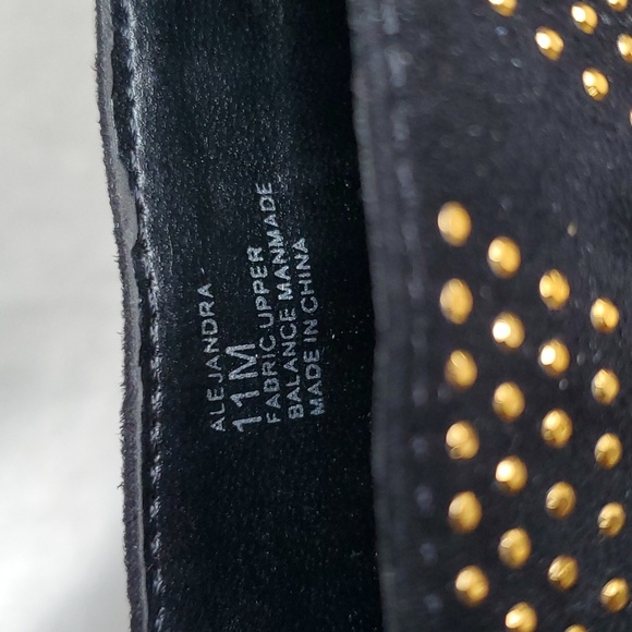 🆕️THALIA SODI Alejandra Black & Gold Studded Zip Up Stiletto Booties SIZE: 11 M - Picture 10 of 11